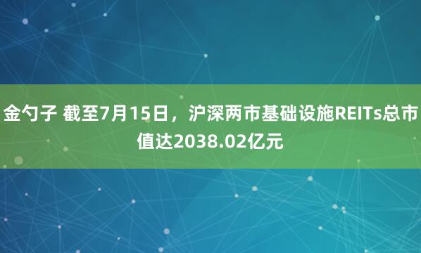 金勺子 截至7月15日，沪深两市基础设施REITs总市值达2038.02亿元